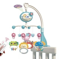 Musical Baby Crib Mobile Toys with Projection Function Lights, Hanging Rotating Animal Rattles and 400 Melodies Music Box with Remote Control, Baby Toys for Newborn 0-24 Months