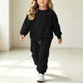 thumbnail image 2 of XAOFW Girl Outfits Long Sleeve Solid Color Sweatshirt Jogger Sweatpants Little Girls Fall Winter Cozy Clothes Sets 14-15 Years, 2 of 9