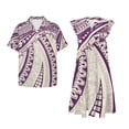 thumbnail image 4 of Garronmavis Samoa Couple Matching Outfit Husban and Wife Clothing Womens Short Sleeve Dress Hawaiian Beach Dresses Size L and Men's Button Down Casual Shirt for Summer, 4 of 7
