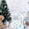 thumbnail image 5 of Christmas Snowflake Fuzzy Blanket Blue Purple Snowflake Throw Blanket Winter Watercolor Soft Cozy Flannel Blanket for Xmas Home Bed Sofa Couch Chair, 50 x 60 Inch, 5 of 6