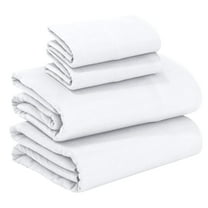 RUVANTI 100% Cotton Flannel Sheets Queen Size - 4 Piece Warm, Soft & Breathable, Deep Pocket, Double Brushed Cozy All Season Bedding Set, White