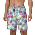 thumbnail image 2 of Xecao Strawberry And Flowers for Men's Swimming Trunks Swim Trunks Quick Dry Swim Shorts with Mesh Lining Funny Swimwear Bathing Suits, 2 of 9