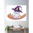 thumbnail image 2 of Cute Cat Witch Poster Wall Art, Modern Wall Decor For Living Room Bedroom, 16x24 UNFRAMED, 2 of 3