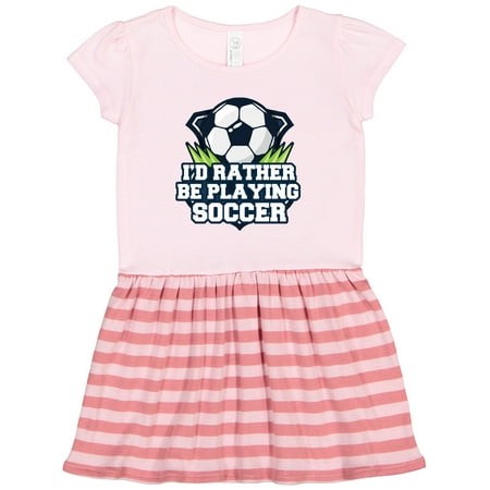 

Inktastic I d Rather Be Playing Soccer Gift Toddler Girl Dress