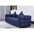 thumbnail image 2 of Modern Sofa Couch, Velvet Sofa, Sleeper Sofa Couch Upholstered Tufted Seater Couch with 2 Pillows Decor Furniture, Velvet Sofa for Living Room, Bedroom, Apartments, Office, Small Space, Blue, 2 of 7