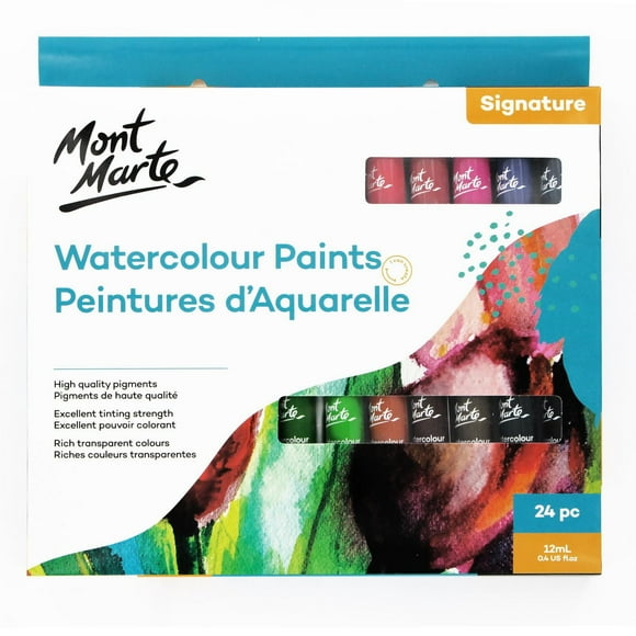 MONT MARTE Watercolour Paint Set Signature, 24 Colours × 12 mL (0.4 oz)