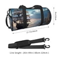 thumbnail image 2 of Zufioo Moonlit Sea Sailboat Print Round Sports Travel Duffel Bag, Airplane Weekender Bag, Waterproof Gym Backpack, Unisex, 2 of 6