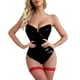thumbnail image 1 of Gibobby Ropa sexy de mujer para sexo Lencería sexy para mujer, lencería de encaje floral, de una pieza, exótica, traviesa, con tirantes, lencería de peluche(Negro, XXG), 1 of 5