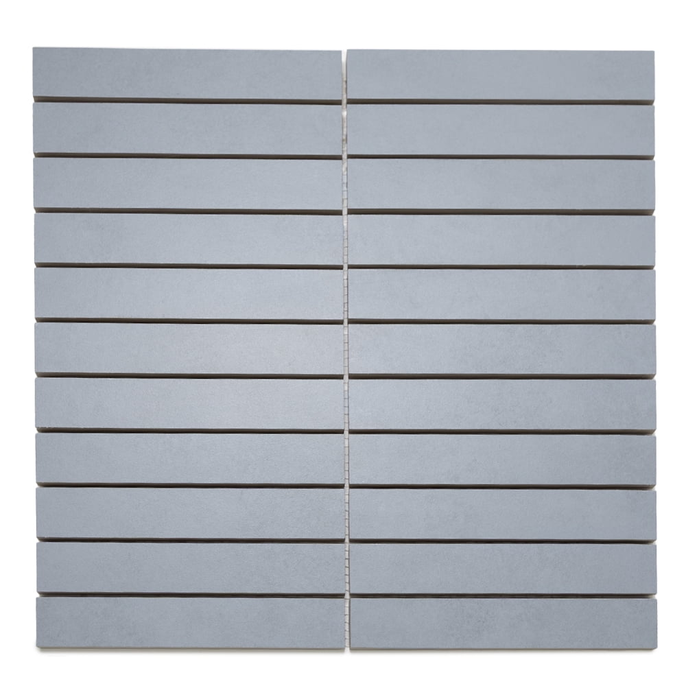 The Tile Life Foundry Concrete 1" x 6" Denim Matte Porcelain Mosaic Floor and Wall Tile 1 Sheet