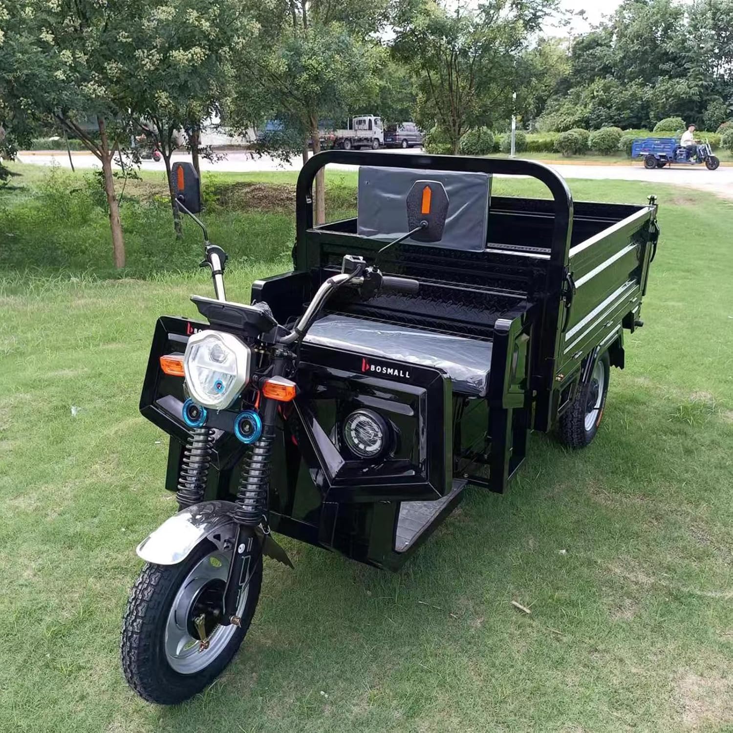 60V 45A Electric Tricyle Cargo Van for Adults, Commercial Mobility Scooters for Seniors, 1000W Agricultural Electric Three Wheel Cargo Transporter w/63" Hydraulic Tipping Bucket, Max Load 2000LBS