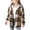 Brown, variant on SHUNSUI Girls Cute Flannel Plaid Button Down Top with Pockets Long Sleeve Hooded Jacket