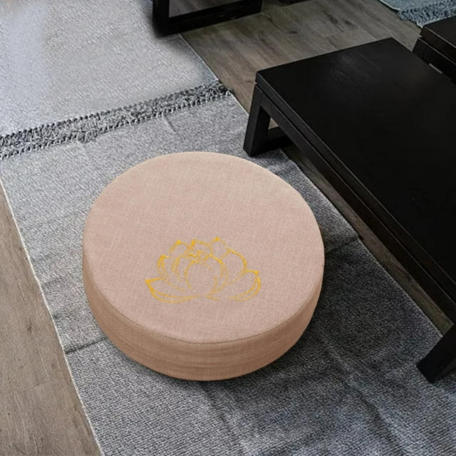 Cojín de meditación, 40 cm de diámetro, cómodo para sentarse en el suelo, lavable, beige 6cm Sharpla Cojín del asiento