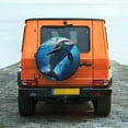 thumbnail image 6 of Naloa Ice Blue Ocean Cute Dolphin PVC Leather Spare Tire Wheel Cover for Car Truck SUV Camper Trailer Universal Fit many size16 inch, 6 of 6