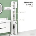 thumbnail image 4 of S-HOME Slim White Corner Cabinet with Adjustable Shelves, Tall Bathroom Storage Unit, Space Saving Design for Toiletries and Towels, 4 of 7