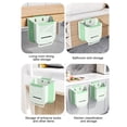 thumbnail image 4 of Gumesh Collapsible Hanging Trash Can, Foldable Kitchen Garbage Can,Plastic Food Waste Bin for Cabinet Door, Waste Basket for Rv Camping Bathroom Bedroom(Green), 4 of 6