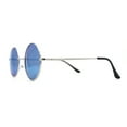 thumbnail image 3 of Color Mirror Iconic Hippie Round Circle Lens Metal Sunglasses Silver Blue Mirror, 3 of 4