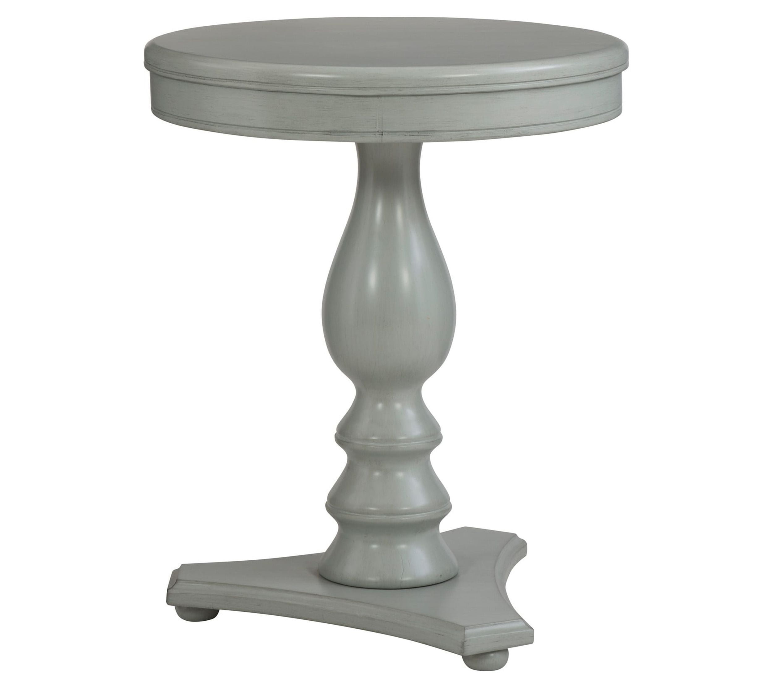 Stanton Round Pedestal Accent Side Table, Light Gray