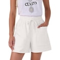 thumbnail image 2 of Women Comfy Drawstring Casual Elastic Waist Pure Color Shorts with Pockets White XXL, 2 of 8