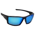 thumbnail image 6 of Islander Eyes Belize Polarized Sunglasses for Men or Women Sporty Wraparound Black Frame w/ Blue Mirror Lens, 6 of 6