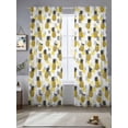 thumbnail image 2 of Summer Pineapple Sheer Curtains 2 Panels Set Modern Style Tropical Yellow Pineapples Sheer Window Curtains Light Filtering Rod Pocket Voile Drapes for Bedroom Living Room 52"X96", 2 of 8