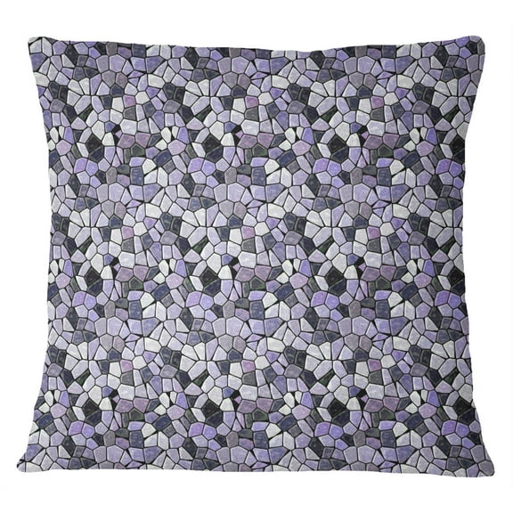 S4Sassy Lavendet Cotton Poplin Square Mosaic Print Cushion Cover Pillow Case Throw 2 Pcs-14 x 14 Inches