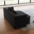 thumbnail image 7 of 2-in-1 Convertible Sofa Bed,75'' Foldable Sleeper Sofa Bed,Corduroy Floor Folding Sofa Bed Lounge Sofa with Multi Functional Blanket for Living Room Bedroom,Black, 7 of 7