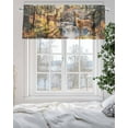 thumbnail image 5 of Deer Valances for Windows Forest River Landscape Valance Rod Pocket Light Filtering Short Window Treatments Curtains for Kitchen Bathroom Living Room Bedroom, 1 Panel, 42 x 12 Inch, 5 of 7