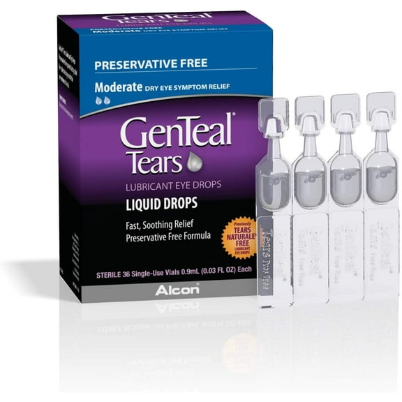 Alcon Genteal Tears Moderate Lubricant Eye Drops, Soothing Relief, 0.03Oz