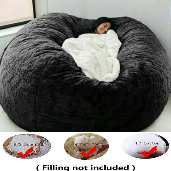 Cocobaby Microsuede 7FT Foam Giant Bean Bag Memory Living Room Chair Lazy Sofa Soft Cover