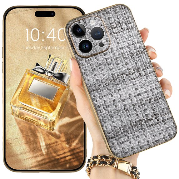 Allytech iPhone 13 Pro Max Case for Girls Women, Waven Pattern TPU Back Cover Corner Protective Shockproof ANti-scratch Anti-slip Slim Fit Case Cover for Apple iPhone 13 Pro Max 6.7" 2021 - Black