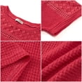 thumbnail image 6 of UVN Blouses for Women Summer Short Sleeve Crewneck Dressy Shirts Casual Waffle Knit Hollow Out Tunic Tops, 6 of 9
