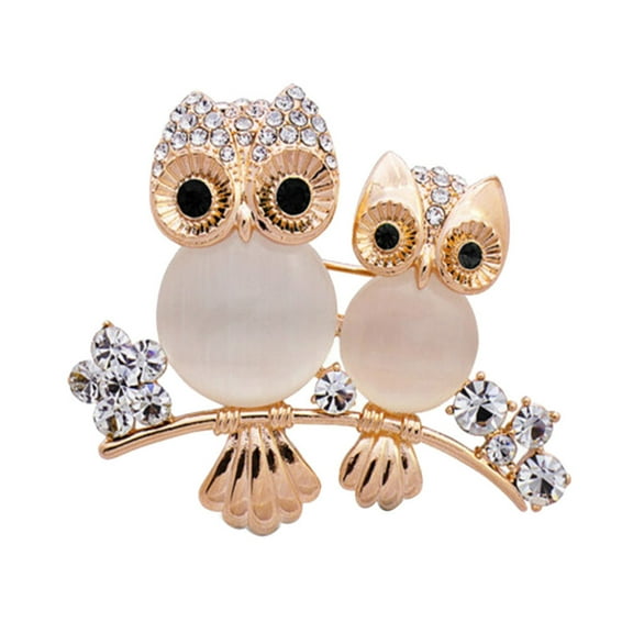 Sehao Fashion Cute Owl Alloy Brooch Decoration Corsage Creative Pin Gift Gold Jewelry