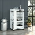 thumbnail image 3 of Bar Cart With , 2 Shelf & Glass Door For Cocktail Accessories Storage Stylish White And Top, 3 of 4