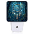 thumbnail image 2 of Square LED Night Lights Lamp with Dusk to Dawn Sensor, Dream Catcher In Mysterious Forest Night Light Plug Into Wall for Kids Room, Bedroom, Bathroom, Kitchen, Hallway, 2 of 3