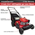 PowerSmart 21inch Self Propelled 170cc 3in1 Gas Powered Lawn Mower