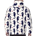 thumbnail image 3 of Bingfone Seahorses and Hearts Men's Drawstring Hoodie Long Sleeve Pocket Sweatshirts-X-Large, 3 of 6
