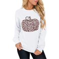 thumbnail image 1 of Sweat-Shirt Graphique Citrouille Halloween pour Femmes Imprimé Léopard Décontracté à Manches Longues, 1 of 3