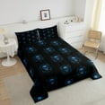 thumbnail image 4 of Manfei Black Blue Damask Comforter Set Twin Size for Boys Girls,Halloween Skull Skeleton Bones Twin Comforter Sets Microfiber for Kids Teens Adult,Gothic Spooky Bohemian Breathable Bedding Set, 4 of 8