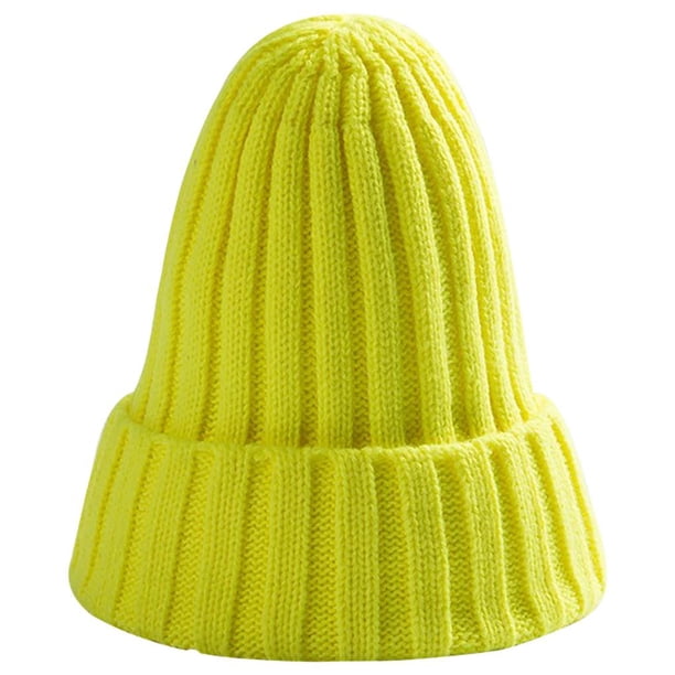 Sonducket Sombrero Unisex mezclas de algodón sólido cálido HIP HOP sombreros de punto hombres gorras de invierno mujeres Skullies gorros para Sombreros fluoresceína Sonducket AP000123-14