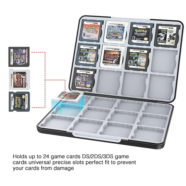 For 3DS Game Storage Case, Ultra Slim Game Card Case for Nintendo 3DS / 3DS  XL / 2DS / 2DS XL / DS and DSi Games, 24 Cartridge Storage Slots Games  Holder 
