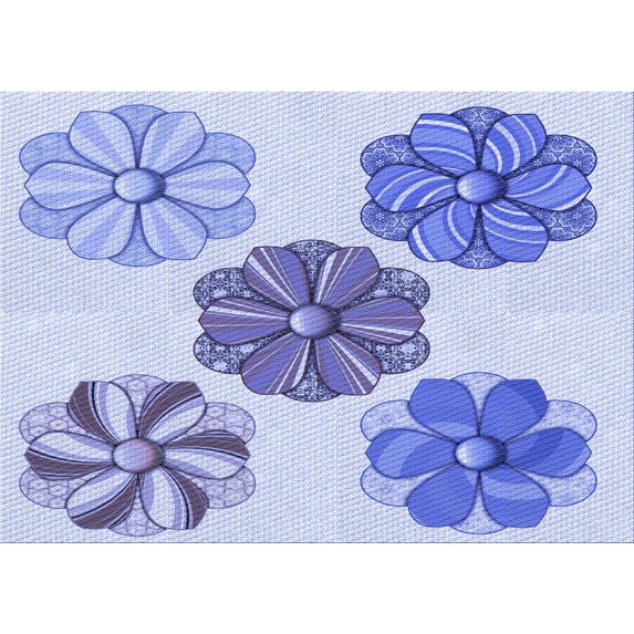 Ahgly Company Indoor Rectangle Patterned Heavenly Blue Area Rugs, 5' x 8'