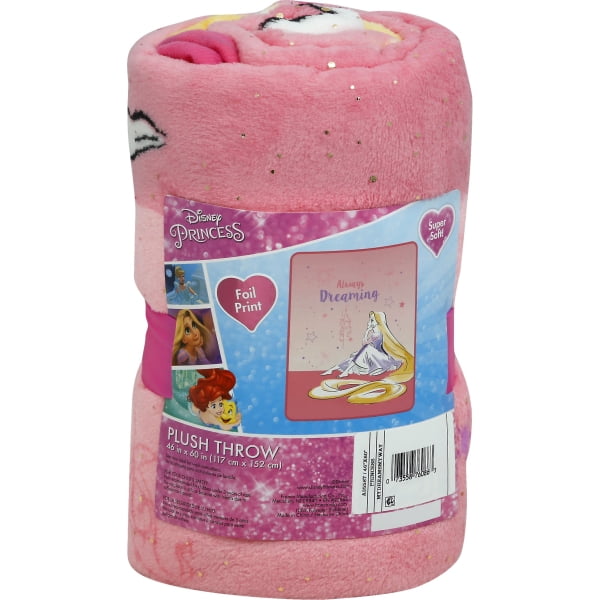 Disney Princess Always Dreaming Plush Throw Blanket, Super Soft
