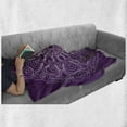 thumbnail image 6 of Purple Mandala Soft Flannel Fleece Throw Blanket, Lacework Curlicue Design with Abstract Curves and Waves Print, Cozy Plush for Indoor and Outdoor Use, 60" x 80", Purple and Pale Mauve, by Ambesonne, 6 of 6