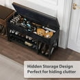 thumbnail image 6 of CRXX Shoe Bench, Lift Top Shoe Storage Bench, Adjustable Shelf Entryway Bench with Cushion for Entry, Bedroom, Closet, Living Room, Hallway (Black, 35.5“W), 6 of 8