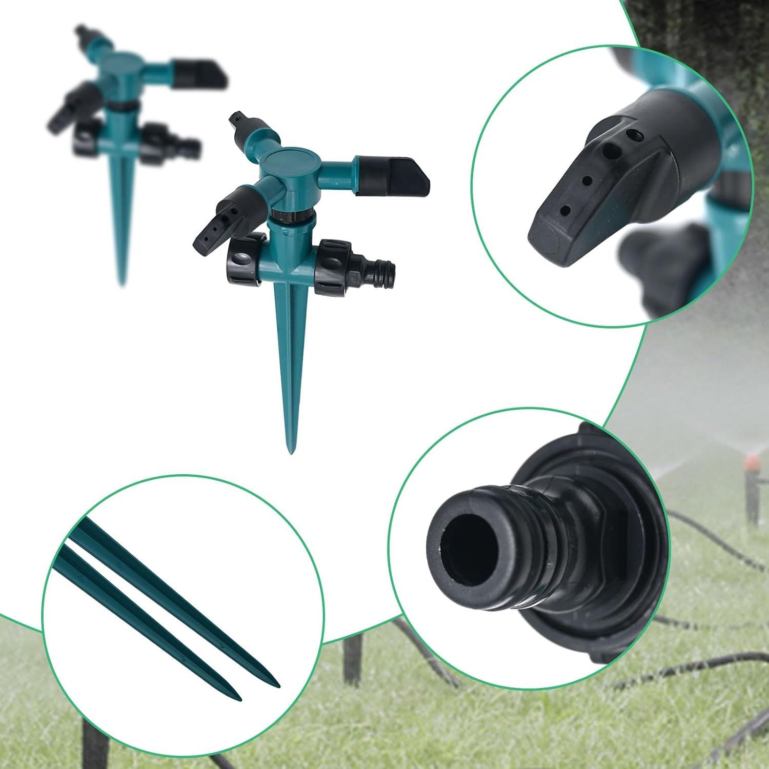 LSKJGA-2 Pcs 360 Water Sprinkler Lawn Sprinklers for Garden Sprinklers for Yard Irrigation 3600 Square Feet