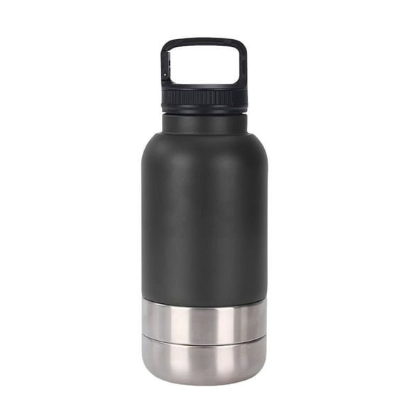 Stainless Steel Insulated Dog Water Bottle with Detachable Bowls for Outdoor Activities | Portable Pet Drinking Solution for Walking Traveling and Camping