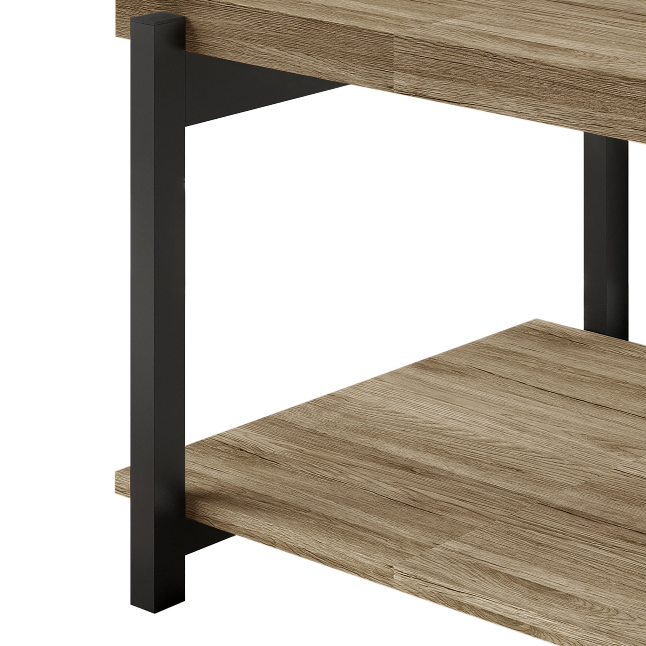 Castle Place Rustic Metal TV Console for TVs up to 48", Brown Oak