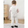 thumbnail image 4 of CARETOO Toddler Boy Clothes Suit Wedding Outfits Dress Shirt Pants Vest Corsage Bowtie 5Pcs Set, 4 of 22