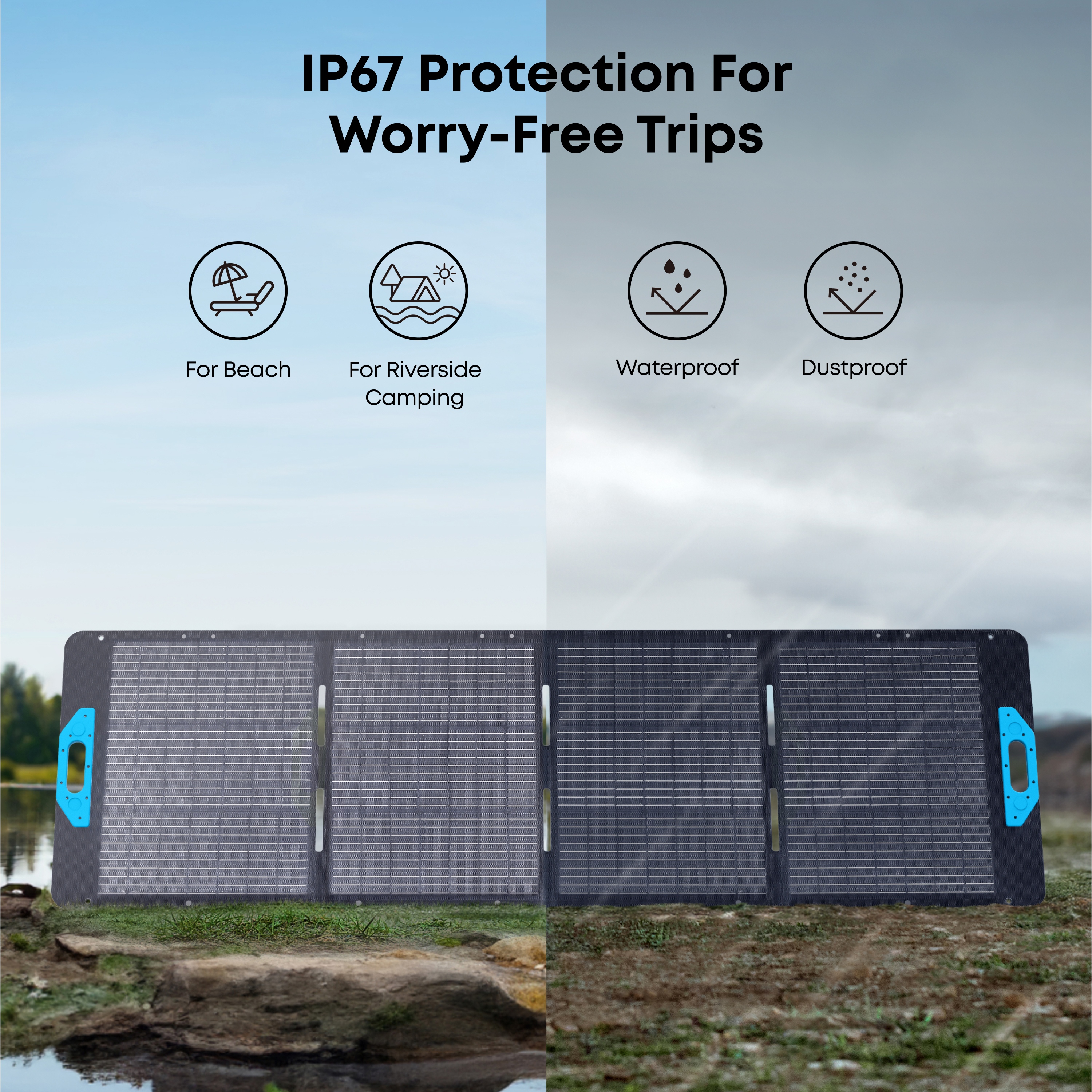 Anker SOLIX 200-Watt Monocrystalline Portable Solar Panel for Power Station/Generator, IP67 Waterproof, 4-Angel Adjustable