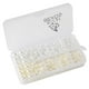 thumbnail image 1 of Lote de 1000 piezas de cuentas redondas sueltas con apariencia de perlas para decoración de uñas. blanco y beige SIN AGUJERO, 1 of 9